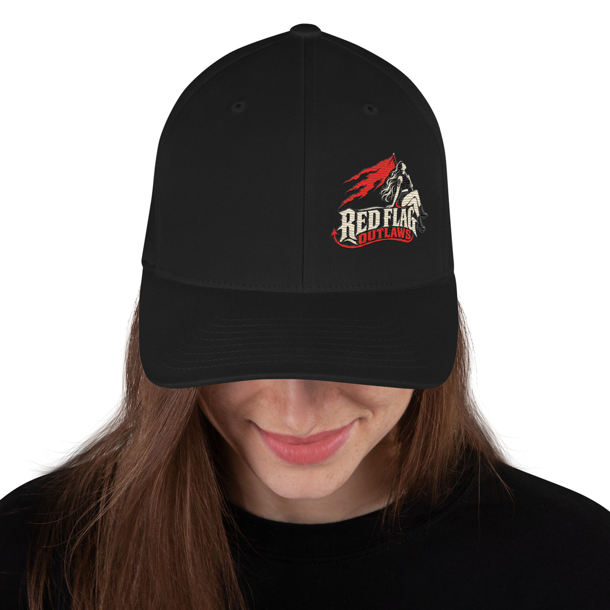 Outlaw Black Flexfit — RFO Right-Offset Embroidered Hat