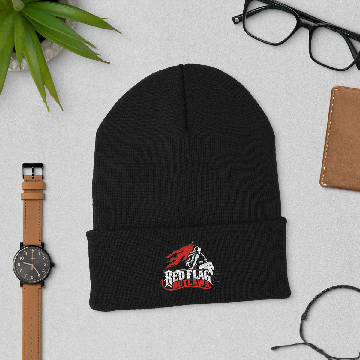 Outlaw Cuffed Beanie — RFO Embroidered